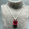 20ct Cushion Cut Ruby Statement Necklace
