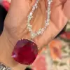 20ct Cushion Cut Ruby Statement Necklace