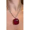 20ct Cushion Cut Ruby Statement Necklace