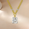 20ct Huge Cushion Cut White Sapphire Link Chain Necklace