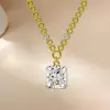 20ct Huge Cushion Cut White Sapphire Link Chain Necklace