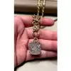 20ct Huge Cushion Cut White Sapphire Link Chain Necklace