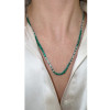 35ctw Gradient Size Round White and Green Tennis Necklace