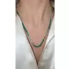 35ctw Gradient Size Round White and Green Tennis Necklace