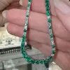 35ctw Gradient Size Round White and Green Tennis Necklace