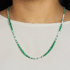 35ctw Gradient Size Round White and Green Tennis Necklace