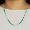 35ctw Gradient Size Round White and Green Tennis Necklace