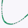 35ctw Gradient Size Round White and Green Tennis Necklace