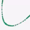 35ctw Gradient Size Round White and Green Tennis Necklace