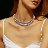 65ctw Round Cut Triple-row Multicolor Statement Necklace