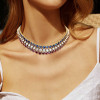 65ctw Round Cut Triple-row Multicolor Statement Necklace