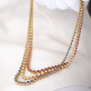 65ctw Round Cut Triple-row Multicolor Statement Necklace