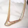 65ctw Round Cut Triple-row Multicolor Statement Necklace