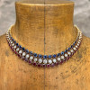 65ctw Round Cut Triple-row Multicolor Statement Necklace