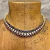 65ctw Round Cut Triple-row Multicolor Statement Necklace