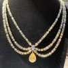 90ctw Pear Cut Yellow Sapphire Three-row Statement Necklace