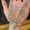 90ctw Pear Cut Yellow Sapphire Three-row Statement Necklace
