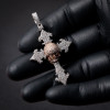 5ctw Two Tone Skull Cross Pendant Necklace