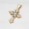 5ctw Two Tone Skull Cross Pendant Necklace