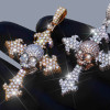 5ctw Two Tone Skull Cross Pendant Necklace