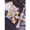 5ctw Two Tone Skull Cross Pendant Necklace