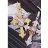 5ctw Two Tone Skull Cross Pendant Necklace