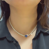 18ctw Heart Cut Tanzannite Blue Sapphire Tennis Necklace