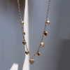 Bezel-Set Sweet Heart Pendant Link Necklace
