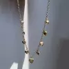 Bezel-Set Sweet Heart Pendant Link Necklace