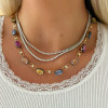 47ctw Oval Cut Multicolor Sapphire Link Necklace