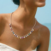 35ctw Pear Cut Multicolor Sapphire Station Statement Necklace
