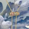 Rainbow Sapphire Cylinder Pendant Bolo Bracelet/Necklace