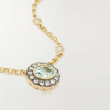 2.5ct Oval Cut Aquamarine Halo Pendant Necklace