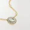 2.5ct Oval Cut Aquamarine Halo Pendant Necklace