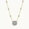 2.5ct Oval Cut Aquamarine Halo Pendant Necklace