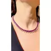60ctw Gradient Size Heart Cut Amethyst Statement Necklace