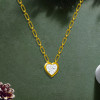 5.6ct Heart Cut Hidden Halo Pendant Paperclip Chain Necklace