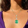 10ct Emerald Cut Emerald Pendant Necklace