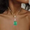 10ct Emerald Cut Emerald Pendant Necklace