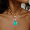 10ct Emerald Cut Emerald Pendant Necklace