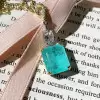 10ct Emerald Cut Emerald Pendant Necklace