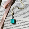 10ct Emerald Cut Emerald Pendant Necklace