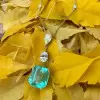 10ct Emerald Cut Emerald Pendant Necklace