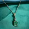 10ct Emerald Cut Emerald Pendant Necklace