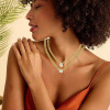 Simple Cuban Link Chain Bezel Set Pendant Necklace