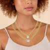 Simple Cuban Link Chain Bezel Set Pendant Necklace