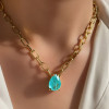 5.7ct Multi-cut Sapphire Paperclip Chain Necklace