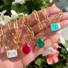 5.7ct Multi-cut Sapphire Paperclip Chain Necklace