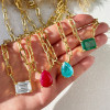 5.7ct Multi-cut Sapphire Paperclip Chain Necklace