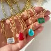 5.7ct Multi-cut Sapphire Paperclip Chain Necklace